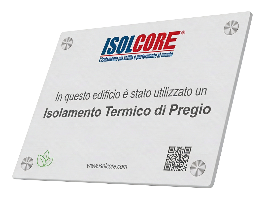 Targa in alluminio certificata Isolcore